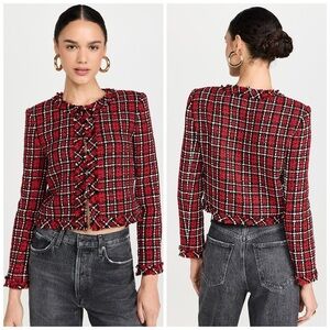 Alice and Olivia Kidman Jacket  Red/Plaid Size 0​